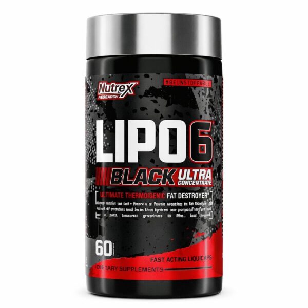 Nutrex Lipo 6 Black Ultra riebalų deginimui. 60 kaps.