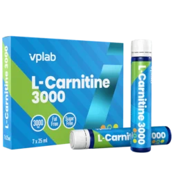 Vplab L-Carnitine 3000 riebalų deginimui 25 ml skystas L karnitinas shotas