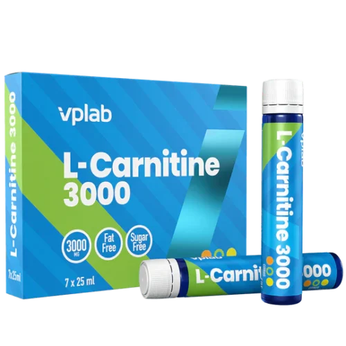 Vplab L-Carnitine 3000 riebalų deginimui 25 ml skystas L karnitinas shotas