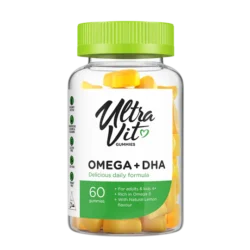 Ultra Vit omega + dha 60 guminukų su omega riebalų rūgštimis ir DHA