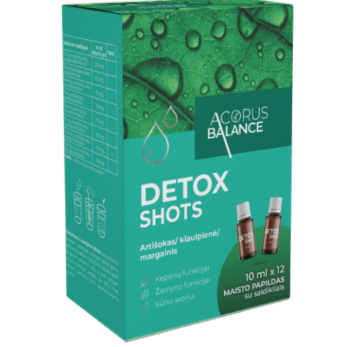 Detox Šotai kepenų ir žarnyno funkcijai 12 x 10 ml Acorus Balance