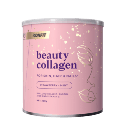 Iconfit Beauty Collagen kolagenas odai plaukams nagams braškių ir metų skonio 300g