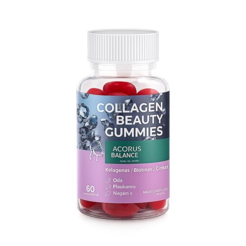 Collagen Beauty Gummies Acorus Balance guminukai odai plaukams nagams 60 vnt