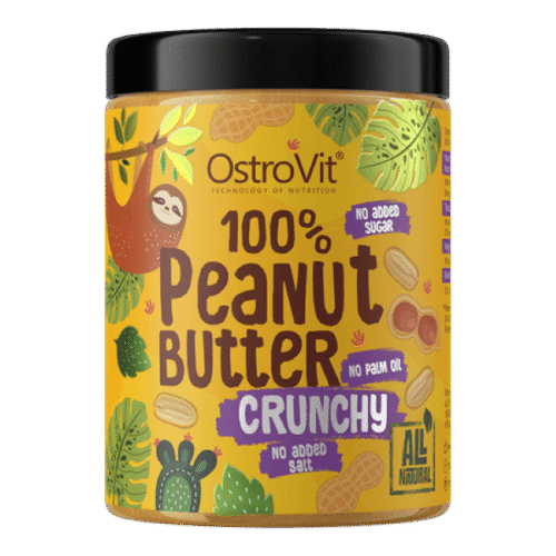 Peanut Butter Crunchy 100% OstroVit žemės riešutų sviestas traškus 1000g