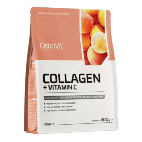Collagen Vitamin C OstroVit 400 g kolagenas su vitaminu C persikų skonio
