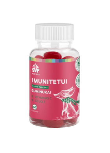 Imunitetui guminukai vaikams Švenčionių vaistažolės 60 vnt vitaminas C ežiuolė