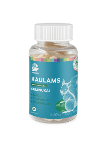 Kaulams guminukai vaikams Švenčionių vaistažolės 30 vnt kalcis vitaminas D3 K2