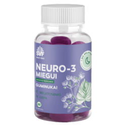 Neuro 3 miegui guminukai su melatoninu Švenčionių vaistažolės 60 vnt