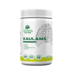 Papildas kaulams Švenčionių vaistažolės 60 kapsulių kalcis vitaminas D3 K2 cinkas