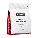 ICONFIT išrūgų baltymai 80 – braškių skonio, 500 g